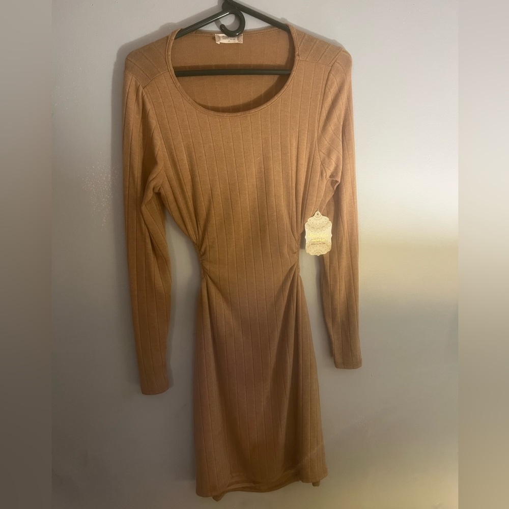 Alter’d State Open Backed Light Brown Maxi Dress Size M